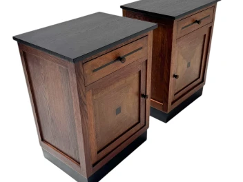 Two Art Deco Modernist Nightstands or Bedside Tables, 1920s